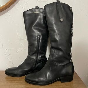 Arturo Chiang Enchant Leather Riding Boots — Color Black — Size 8 1/2